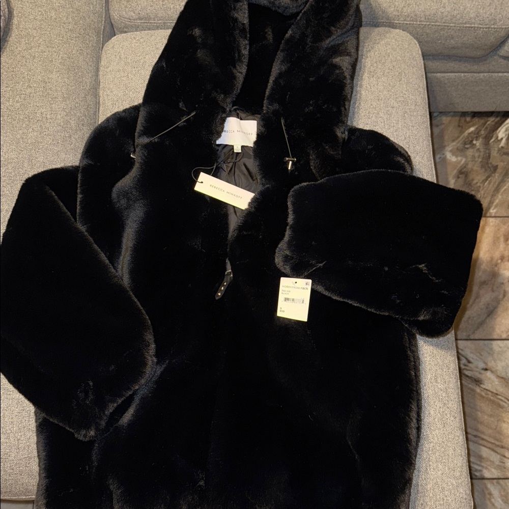 Rebecca Minkoff Black Faux Fur Jacket